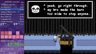 Undertale Genocide Speedrun New PB v1001 1115856 [upl. by Nekial259]