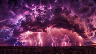 Heavy Thunderstorm Sounds  Relaxing Rain Thunder amp Lightning Ambience for Sleep  HD Nature Video [upl. by Anitsua]