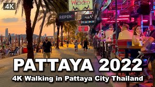 【🇹🇭 4K】Thailand 2022 Walking in Pattaya City  Beach  Nightlife [upl. by Keelin691]