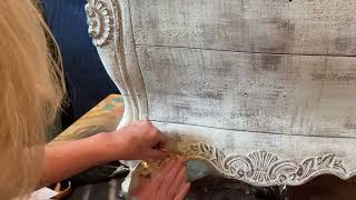 Watch amp learn how to create the Linen Look on a piece of furniture with gilding amp texture too [upl. by Suolevram]