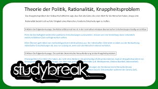 Theorie der Politik Rationalität Knappheitsproblem  Mikroökonomie [upl. by Carny]