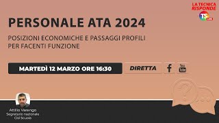 Personale Ata 2024 posizioni economiche e passaggi profili per facenti funzione [upl. by Lesslie]