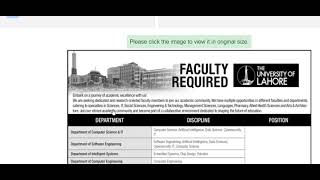 University of Lahore Jobs 2024 May Apply Online Teaching Faculty UOL Latest [upl. by Rednas122]