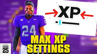 EA College Football 25 Road To Glory MAX XP SETTINGSFastest Way To Hit 99 Overall In NCAA 25 RTG [upl. by Werdma]