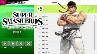 Ryu Voices  Super Smash Bros Ultimate [upl. by Nuawad]