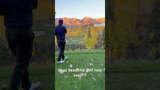 Hole 17 at Telluride during fall colors and alpine glow🔥🔥 golf golfswing shorts scottiescheffler [upl. by Eceinej]