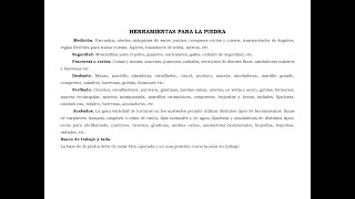 Lista de herramientas para trabajar la piedra short [upl. by Margareta]