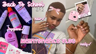 BACK TO SCHOOL EP 2🎀🧖🏽  Back To School MaintenancePrep VLOG Hair Nails Eyebrows Self Care [upl. by Nhoj]