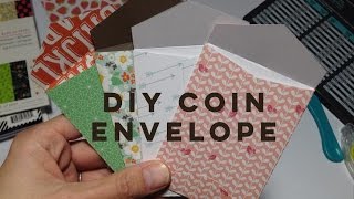 DIY MINI COIN ENVELOPE TUTORIAL  POCKET LETTER SIZE 35 x 25 [upl. by Ogeid971]