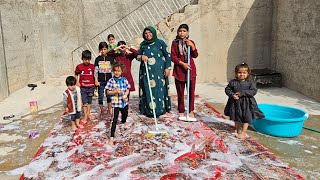 Carpet Washing with the Loving Hands of Mrs Farideh and Her Children [upl. by Herrington]