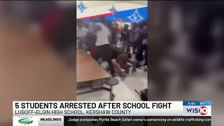 Five students arrested after school cafeteria fight [upl. by Aretta]