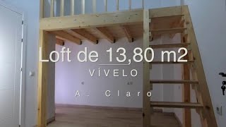 Loft a doble altura  Entrepisos de madera  Escalera de Madera  Con todas la medidas [upl. by Maurreen]