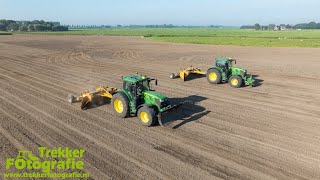 Kilveren  Leveling  Land Nivellierung  2x John Deere  BOS  Wilgenburg [upl. by Llemmart]