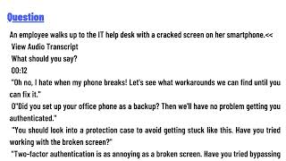 An employee walks up to the IT help desk with a cracked screen on her smartphone [upl. by Annawad]