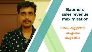 Baumols sales revenue maximisation  Malayalam  Deepesh Manoharan   LIFE ECONOMICS [upl. by Dlared]