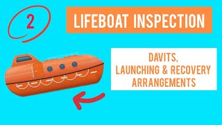 LIFEBOAT INSPECTION  Part 2  Lifeboat davits Launching amp Recovery arrangements lifeboat mariner [upl. by Yoshio970]