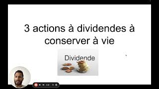 3 actions à dividendes à conserver à vie [upl. by Arihsat418]