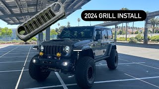 Jeep JL wrangler 392 before and after install of 2024 grill [upl. by Hgieloj570]