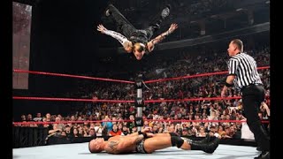 WWE Jeff Hardy 2 Finisher Moves Twist of Fate and Swanton Bomb on Triple H No Mercy 2008 [upl. by Lehpar132]