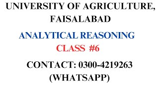 UAF MPhil amp PhD Test Preparation Class 6  UAF MPhil and PhD Admissions  Analytical reasoning [upl. by Yrruc]