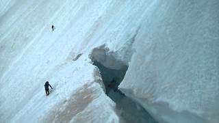 Bergschrund on Mt Hood above the Hogsback [upl. by Atat687]