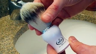 Omega Synthetic Shaving Brush Review [upl. by Kloman93]