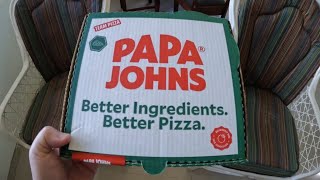 PAPA JOHNS Pizza The Works  Peter Eats [upl. by Hullda]