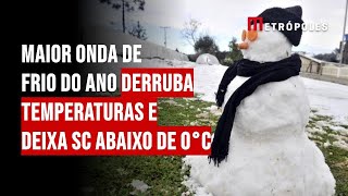 Onda de frio do ano derruba temperaturas e deixa SC abaixo de 0°C [upl. by Ahsurej]