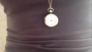 Long Antique bronze watch pendant necklace N762 [upl. by Lindgren]