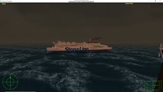 Stena Edda amp Stena Estrid passing in high waves  VSF Virtual Cruise [upl. by Ayhay]