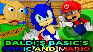 CLASSIC BALDIS BASICS VS SUPER MARIO amp SONIC REMASTERED Minecraft Animation Game [upl. by Locklin929]