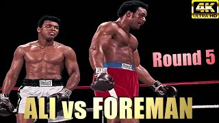 Muhammad Ali vs George Foreman  LEGENDARY Round 5  4K Ultra HD [upl. by Dev]