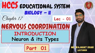 Nervous Coordination  Neuron amp its types  Chapter 17 Part 1  2nd YEAR BIO  Mr Wajahat LEC01 [upl. by Amjan382]