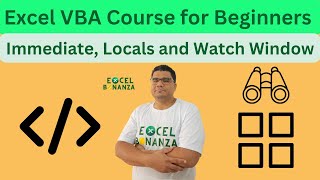 immediate locals and watch window in visual basic for applications VBA  Excel VBA Course 09 [upl. by Akinek]