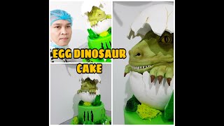 HOW TO MAKE DINOSAUR EGG CAKE by LEaRN cake TV vlog  175 [upl. by Nohpets]