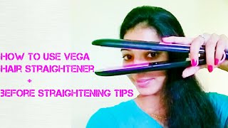 How to Straighten your Hair with a Hair Straightenerhindi using Flat Iron  vega straightener [upl. by Ppik]