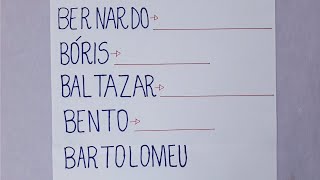 Lendo e escrevendo nomes próprios com a Letra B  Nomes Masculinos  EJA  VamosAprender2024 [upl. by Fem]