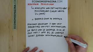 Minimumjeugdloon Economiepaginacom [upl. by Ingunna]