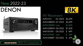 New Denon AV Receivers 202223 vs Marantz Cinema  AHRA1H AVRX3800H AVRX4800H AVRX2800H more [upl. by Tenneb]