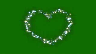 Heart sparkling effect in green background overlay  Heart green screen effect [upl. by Fowler987]