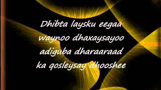 Somali Lyrics Song  Heestii  Dhab Ufiirso  Codadkii  Birimo Iyo Kooshin [upl. by Lipsey]