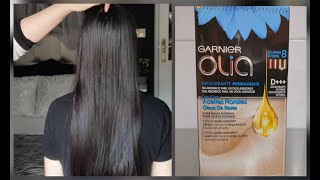 DIYDECOLORAR CABELLO TEÑIDO DE NEGRO MECHAS CALIFORNIANAS DECOLORANTE OLIA GARNIER D [upl. by Adhamh297]