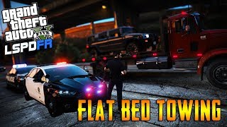 GTA 5 LSPDFR  Flat Bed Towing  New Arrest Manager [upl. by Shieh]