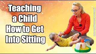 Learning to Get into Sitting from Back Lying Pediatric PT for a Child with Torticollis 25 [upl. by Rorrys]