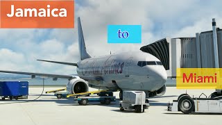 MSFS 2020  Boeing 737700 episode 3  Jamaica  Miami  Caribbean Airlines [upl. by Sherman487]