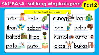 FILIPINO READING LESSON ll Mga SALITANG MAGKATUGMA Part 2 ll Teacher Ana Online Learning [upl. by Aniri]