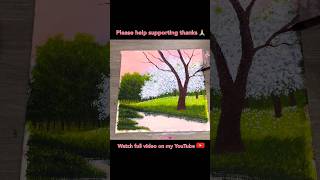 Cherry Forest Painting shorts painting satisfying art trending video [upl. by Annhoj]