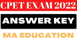 CPET ANSWER KEY 2022 EDUCATION BY EDUCATION SHIKSHA  COMMON PG ENTRANCE ANSWER KEY 2022 EDUCATION [upl. by Merat]