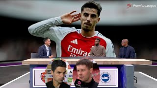 Arsenal 11 Brighton Arteta Fabian Hurzeler React to RIDICULOUS’ Rice red card Arsenal ROBBED [upl. by Lauhsoj]