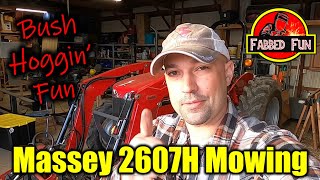 202 Massey 2607H Mowing With A Wallace Rotary Cutter [upl. by Ninel]